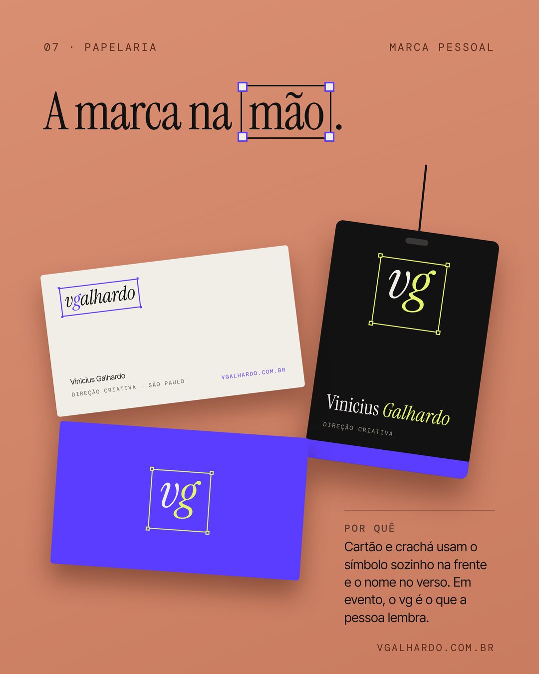 Stationery: business cards and badge