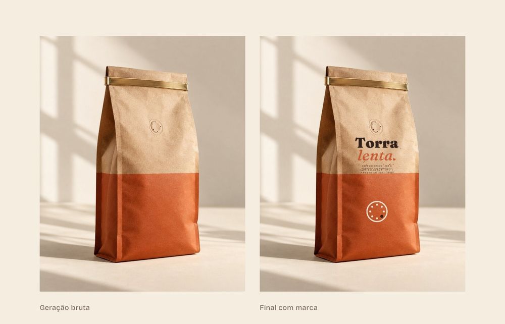 Raw generation versus final with brand applied